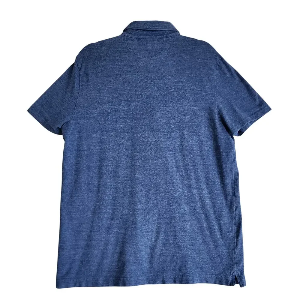 Banana Republic Mens Performance Pique‎ Polo Shirt Size Large Navy Blue Preppy